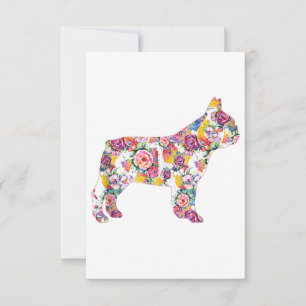 French Bulldog Blume Pattern Frenchie Bulldogs RSVP Karte