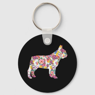French Bulldog Blume Pattern Frenchie Bulldogs Schlüsselanhänger