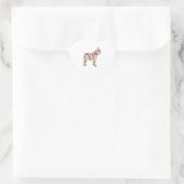 French Bulldog Blume Pattern Gift Herz-Aufkleber (Tasche)