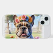 French Bulldog Blumenkranz Muttertag iPhone Hülle (Rückseite (Horizontal))
