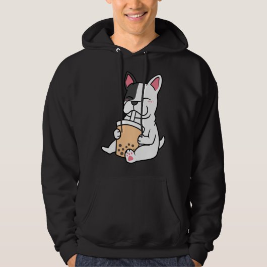 French Bulldog Boba Milk Tea Bubble Tea JT Hoodie (Vorderseite)