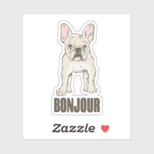 French Bulldog Bonjour Aufkleber