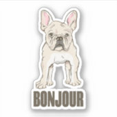 French Bulldog Bonjour Aufkleber (Vorderseite)