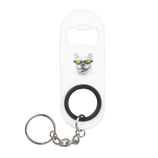 French Bulldog Bottle Opener Keychain Mini Flaschenöffner (Vorderseite)