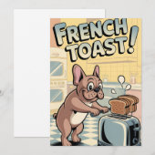French Bulldog Breakfast Cartoon Art Feiertagskarte (Vorne/Hinten)