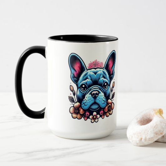 French Bulldog Brie Cooles Zitat Tasse (Mit Donut)