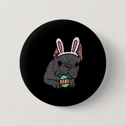 French Bulldog Bunny Niedlich Frenchie Dog Men Fra Button (Vorderseite)