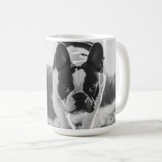 French Bulldog BW Coffee Tasse (VorderseiteRechts)