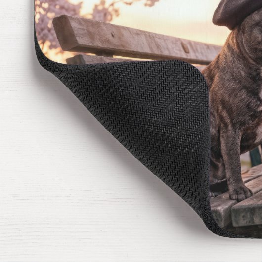 French Bulldog By the Eiffel Tower Mousepad (Ecke)