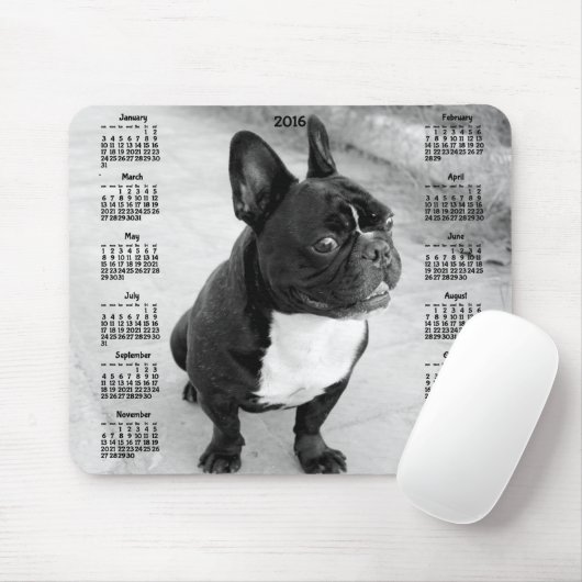 French Bulldog Calendar 2016 Foto Mouse Pads Mousepad (Mit Mouse)