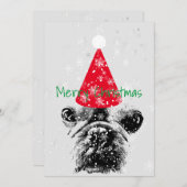 French Bulldog Christma Card Feiertagskarte (Vorne/Hinten)