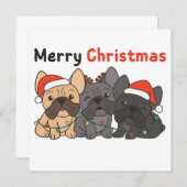 French Bulldog Christmas Animals Niedlich Hunde Ei Einladung (Vorne/Hinten)