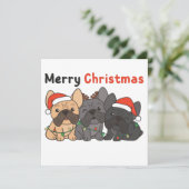 French Bulldog Christmas Animals Niedlich Hunde Ei Einladung (Stehend Vorderseite)