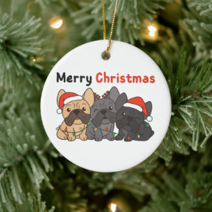 French Bulldog Christmas Animals Niedlich Hunde Ke Keramik Ornament