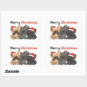 French Bulldog Christmas Animals Niedlich Hunde Sq Rechteckiger Aufkleber (Blatt)