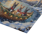 French Bulldog Christmas Boat Holiday Schneidebrett (Ecke)