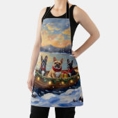 French Bulldog Christmas Boat Holiday Schürze (InSitu)