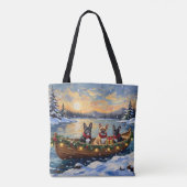 French Bulldog Christmas Boat Holiday Tasche (Rückseite)