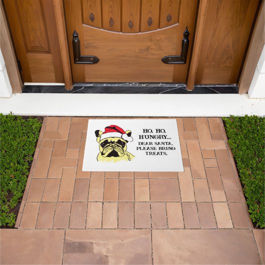 French Bulldog Christmas Cartoon Door Mat Fußmatte (Außenbereich)