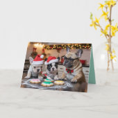 French Bulldog Christmas Cookie Card Karte (Gelbe Blume)