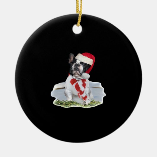French Bulldog Christmas Day Holidays Gifts Classi Keramik Ornament (Vorne)