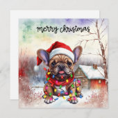 French Bulldog Christmas Dog Feiertagskarte (Vorne/Hinten)