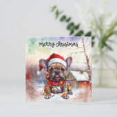 French Bulldog Christmas Dog Feiertagskarte (Stehend Vorderseite)