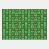 French Bulldog Christmas Dog & Green Bow 3 Farbe Geschenkpapier Set (Vorderseite 3)