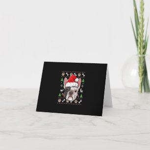 french bulldog christmas dog santa with hat gift karte