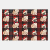 French Bulldog Christmas Dog und Kariert Geschenkpapier Set (Vorderseite 3)