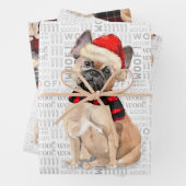 French Bulldog Christmas Dog und Kariert Geschenkpapier Set (Beispiel)