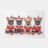 French Bulldog Christmas Dress Santa Hat Fußmatte (Vorderseite)