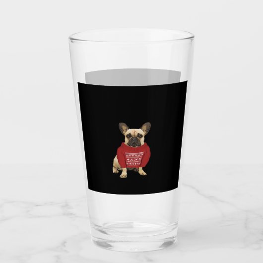 French Bulldog Christmas gifts and christmas sweat Glas (Vorderseite)