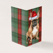 French Bulldog Christmas Green Red Holiday Kariert (Vorderseite)