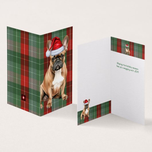 French Bulldog Christmas Green Red Holiday Kariert (Innenseite und Außenseite)