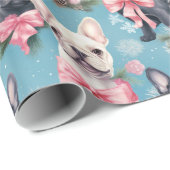 French Bulldog Christmas Joy Geschenkpapier (Rolleneckpunkt)