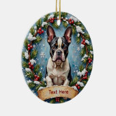 French Bulldog Christmas Keramik Ornament (Rechts)