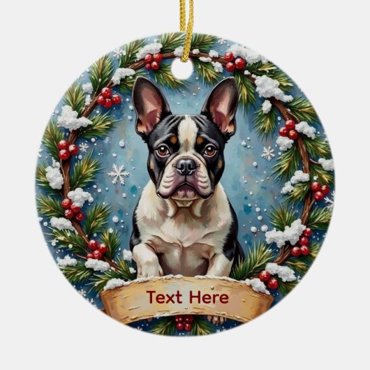 French Bulldog Christmas Keramik Ornament (Vorne)