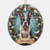 French Bulldog Christmas Keramik Ornament (Links)