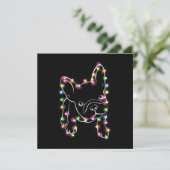 French Bulldog Christmas Light Dankeskarte (Stehend Vorderseite)