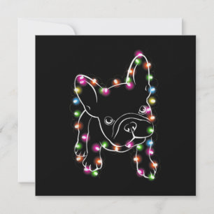 French Bulldog Christmas Light Dankeskarte