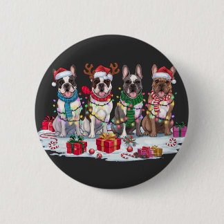 French Bulldog Christmas Lights - Adventure Design Button
