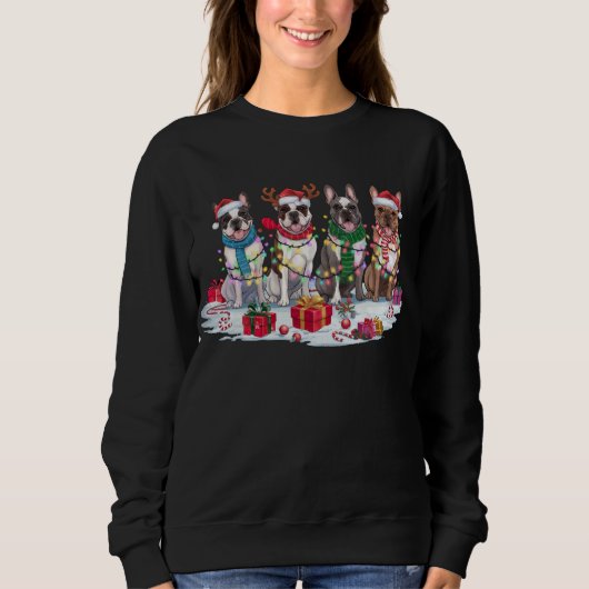 French Bulldog Christmas Lights - Adventure Design Sweatshirt (Vorderseite)