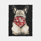 French Bulldog Christmas Lights Dog Lover Xmas Paj Fleecedecke (Vorderseite)