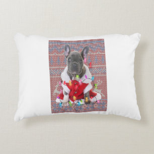 French Bulldog Christmas Lights Ugly Sweater Dog Dekokissen