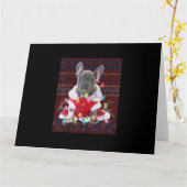 French Bulldog Christmas Lights Ugly Sweater Dog Karte (Gelbe Blume)