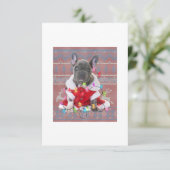 French Bulldog Christmas Lights Ugly Sweater Dog RSVP Karte (Stehend Vorderseite)