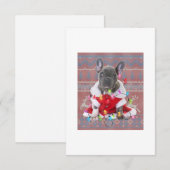 French Bulldog Christmas Lights Ugly Sweater Dog RSVP Karte (Vorne/Hinten)