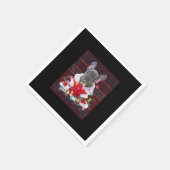 French Bulldog Christmas Lights Ugly Sweater Dog Serviette (Ecke)