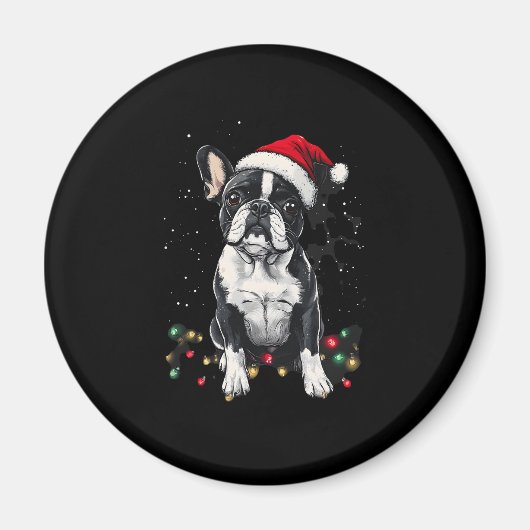 French Bulldog Christmas Lights Xmas Dogs Gifts Me Magnet (Vorne)